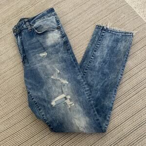 American Eagle Jeans Mens Sz 33x32 Extreme-Flex SLIM Fit Distressed Denim Skinny